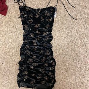 Motel Rocks Black Velvet Dress